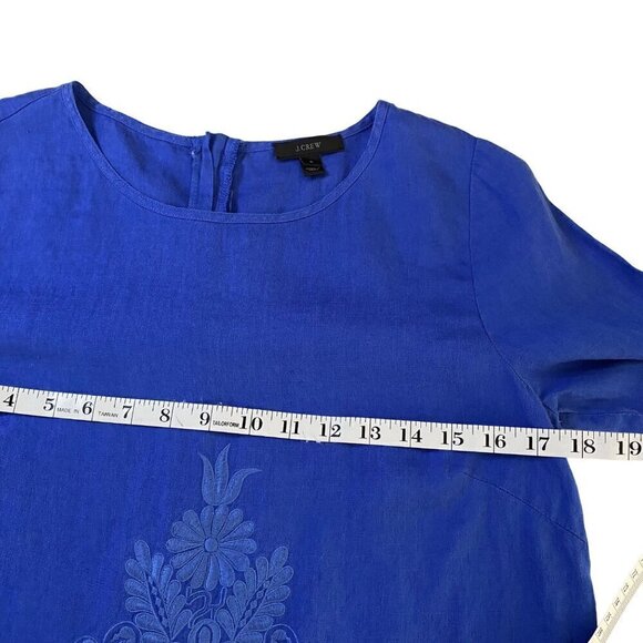J Crew Linen Embroidered Top Women's Sz 6  Elegant Business Career Office - Picture 6 of 10